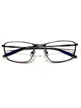 Denali Ledge Pewter Blue Rectangle Eyeglasses 54-17 140